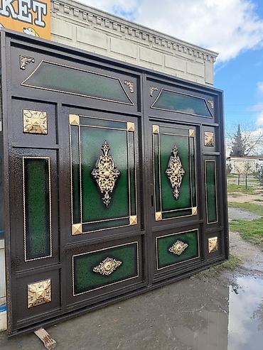 Dəmir Həyət darvazası, Yana açılan, Mexaniki, Qapı ilə, rəng - Qara, Kredit yoxdur - şəkil 3