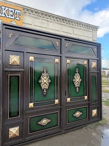 Dəmir Həyət darvazası, Yana açılan, Mexaniki, Qapı ilə, rəng - Qara, Kredit yoxdur - şəkil 4