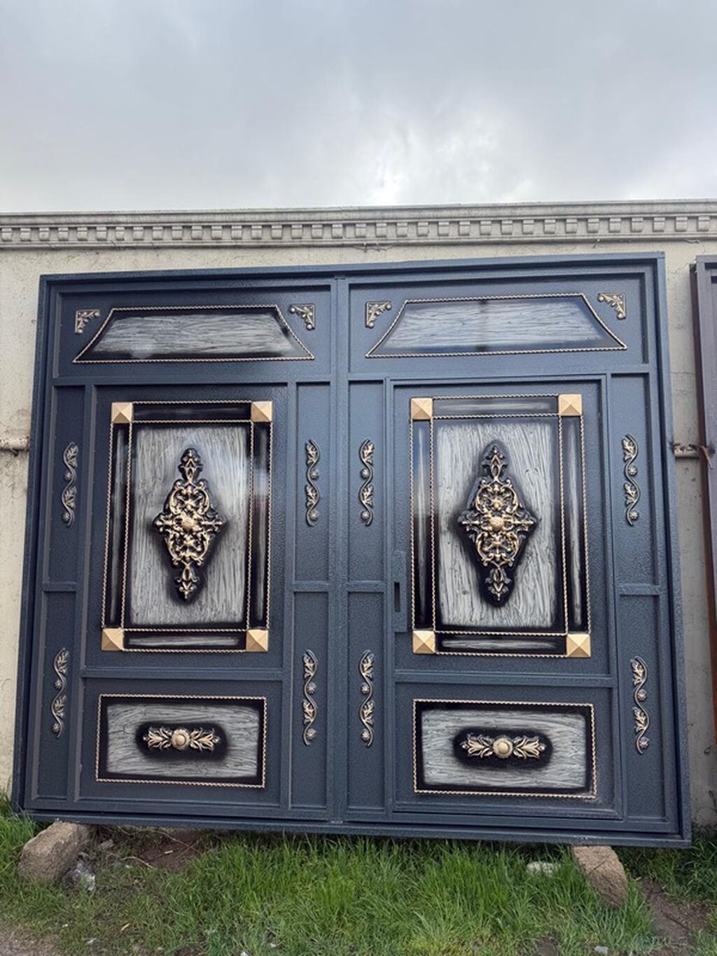 Dəmir Həyət darvazası, Mexaniki, Qapı ilə, rəng - Qəhvəyi, Kredit yoxdur