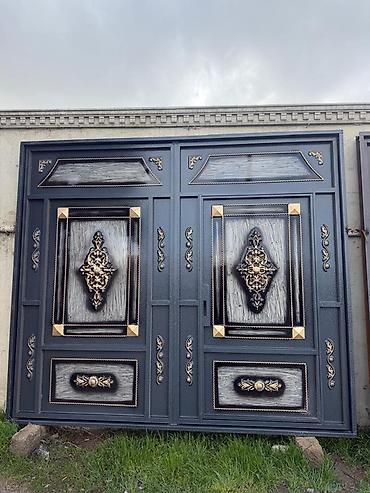 Dəmir Həyət darvazası, Mexaniki, Qapı ilə, rəng - Qəhvəyi, Kredit yoxdur - şəkil 2