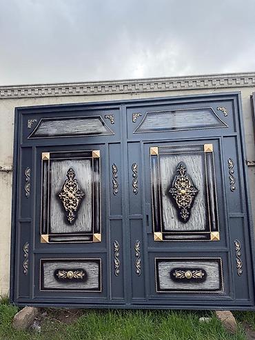 Dəmir Həyət darvazası, Mexaniki, Qapı ilə, rəng - Qəhvəyi, Kredit yoxdur - şəkil 3