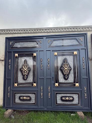 Dəmir Həyət darvazası, Mexaniki, Qapı ilə, rəng - Qəhvəyi, Kredit yoxdur - şəkil 4