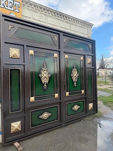 Dəmir Həyət darvazası, Mexaniki, Qapı ilə, rəng - Qəhvəyi, Kredit yoxdur - şəkil 5