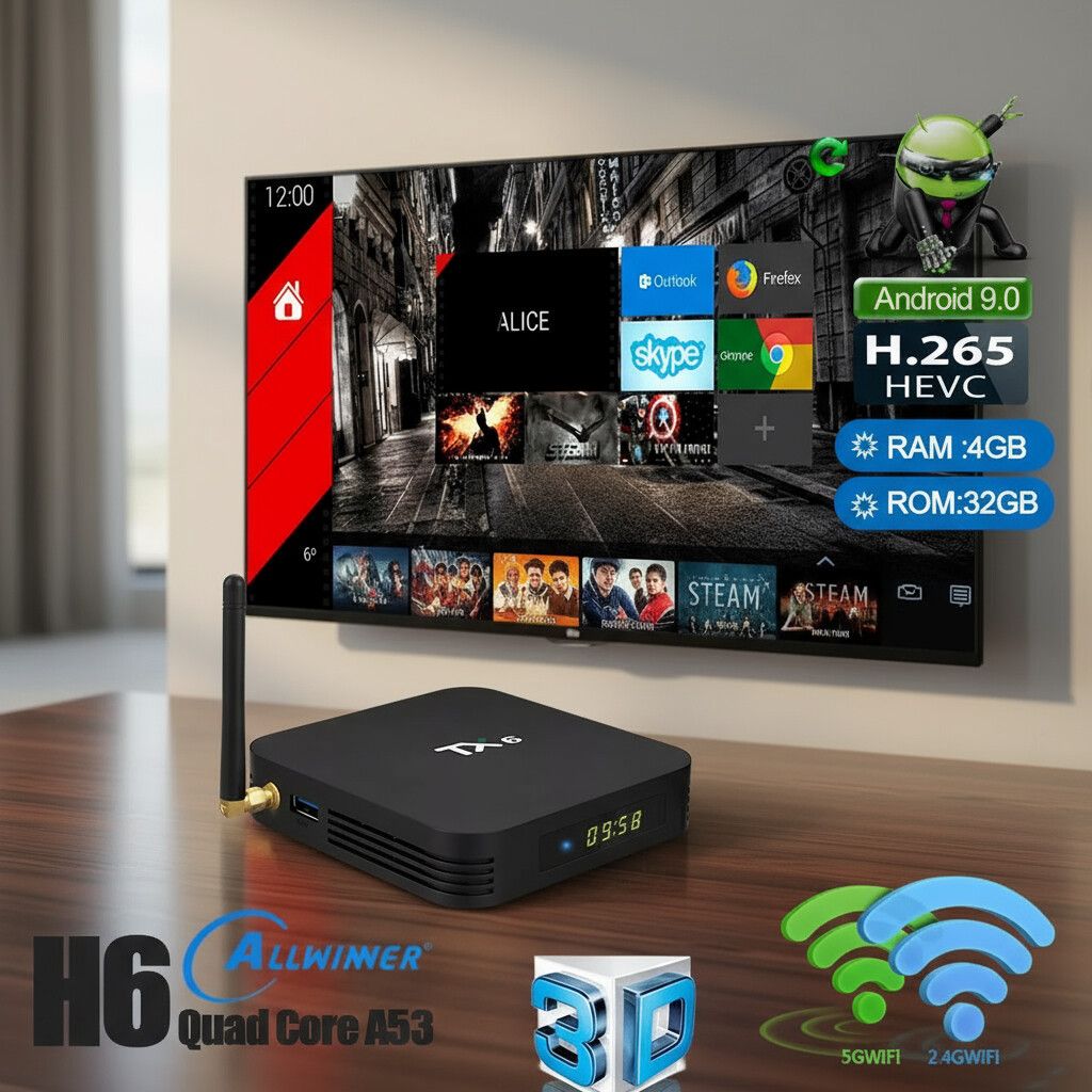 Yeni Smart TV boks 4 GB / 64 GB, Android, Ünvandan götürmə, Pulsuz çatdırılma, Ödənişli çatdırılma
